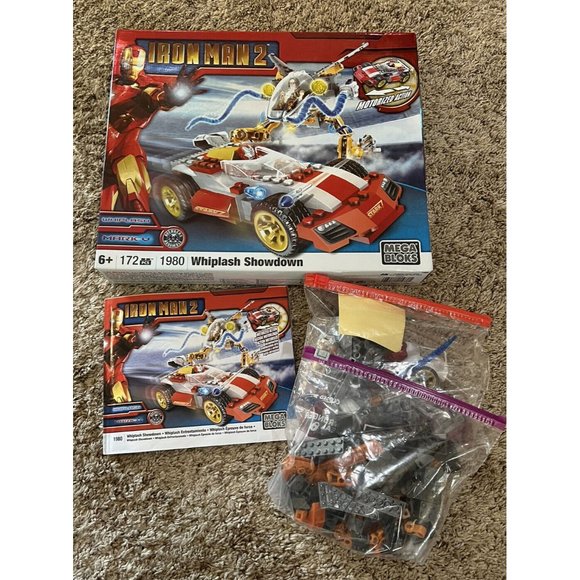 2010 ~ Mega Bloks Iron Man #1980 Whiplash Showdown 172 Pieces ~ Complete - Picture 1 of 7